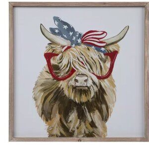 COPY - Patriotic Highland Cow Wood Wall Decor